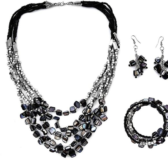 New Handmade Chunky Beaded Jewelry for Women Seed Bead Necklace Bracelet Earring